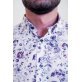 Koszula męska Slim DR941 - biała w kwiatowy wzór