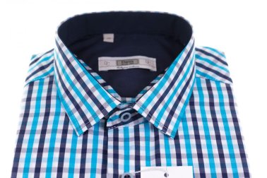 Koszula z długim rękawem Slim Fit/Slim Line - w turkusowo-granatowo-białą kratkę