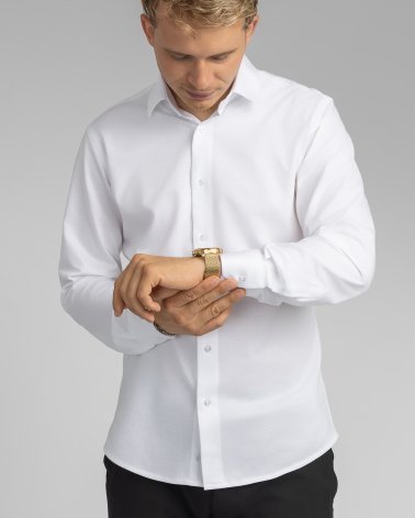 Koszula męska długi rękaw Slim - biała