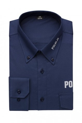 Koszula policyjna granatowa z długim rękawem- tkanina typu oxford