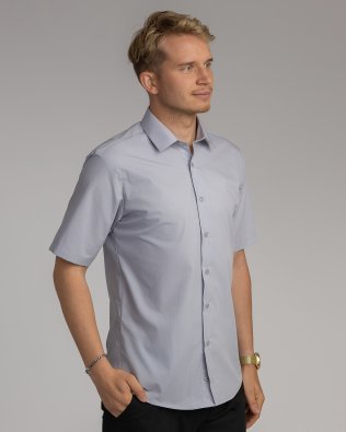 Koszula krótki rękaw Slim Line - szara