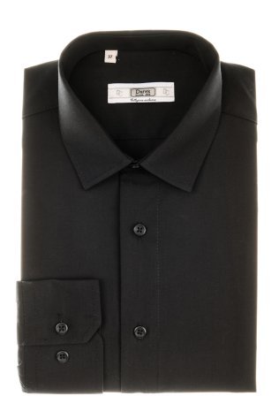 Koszula czarna z długim rękawem - Slim Fit