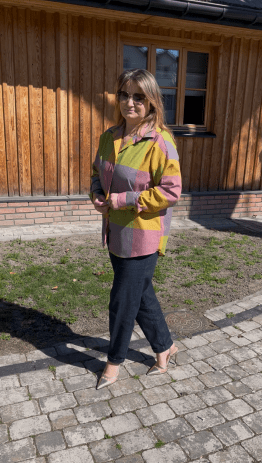 Koszula Damska oversize w kolorową kratę