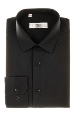 Koszula czarna z długim rękawem - Slim Fit