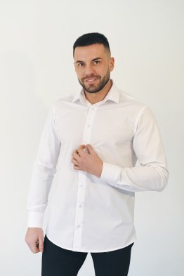 Koszula lycra biała biała z długim rękawem