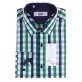 Koszula z długim rękawem Slim Fit/Slim Line - w zielono-granatowo-białą kratkę