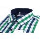 Koszula z długim rękawem Slim Fit/Slim Line - w zielono-granatowo-białą kratkę