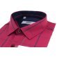 Koszula z długim rękawem Slim Fit/Slim Line - w czerwono-granatowo-szarą kratę